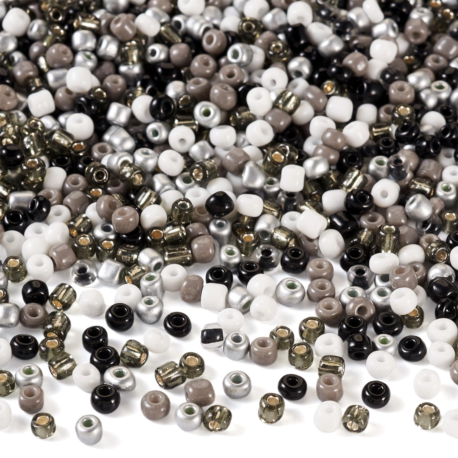 Craftdady 4mm Black Mixed Glass Seed Beads Small Pony Czech Glass Bead Spacers Dark Punky Necklace for DIY Beading Bracelet Jewelry Making