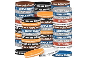 Syhood 200 Pcs Religious Silicone Bracelets Bulk Christian Scripture Rubber Bracelets Bible Verse Bracelets Inspirational Spiritual Wristbands for Men Women Kids Teens Party Gifts (Retro Color)
