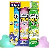 FOZZI'S Mixed Bath Foam Soap for Kids (3 Pack) - Fun Aerosol Spray - Squishy Bubble Soap for Playtime - Gentle Cleanser Foaming Body Wash - Safe Bath Fun for Everyday Wash