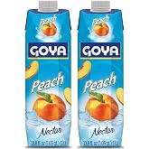 Goya Peach Nectar Juice, Juicy Tropical Drink, Tropical, Pack of 2, 33.8 oz | Sweet and Juicy Tropical Drink, Perfect for Smoothies, Cocktails, Mocktails and Everyday Refreshment, Great Taste, Tasty