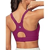 IUGA High Impact Sports Bras for Women High Support Racerback Sports Bra with Sewn-in Pads Adjustable Straps