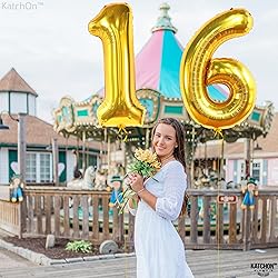 KatchOn, Giant Gold 16 Balloon Numbers - 40 Inch