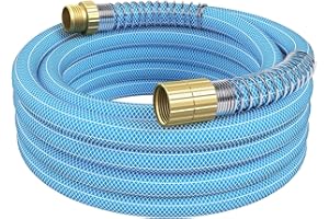 Fevone Garden Hose 50 ft, Heavy Duty Water Hose, Kink Resistance, Flexible and Durable, Solid Brass Leak Free Fittings, 5/8" ID, 450 Psi, 3/4" GHT, Drinking Water Safe