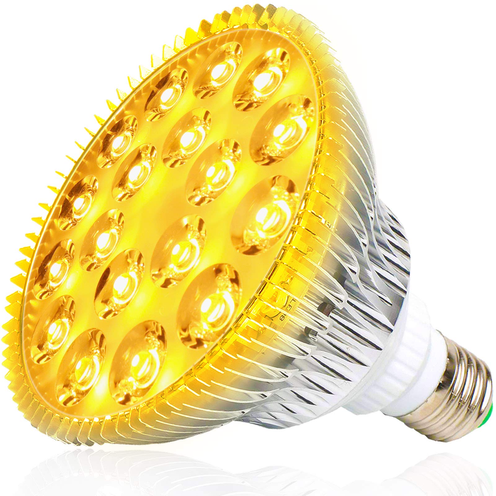 MILYN Led Plant Grow Light, 54W Led Grow Light Full Spectrum Grow Lamp E27 Grow Lights For Indoor Plants Veg Flower,18 Pcs 3W led grow bulb For Hydroponic, Greenhouse, Organic Sunlike Warm Lighting