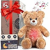 Gemma Joy Bedtime Baby Soothers for Sleep, Cry Activated Heartbeat Stuffed Animal for Baby, Newborn, Calming Light, Lullaby M