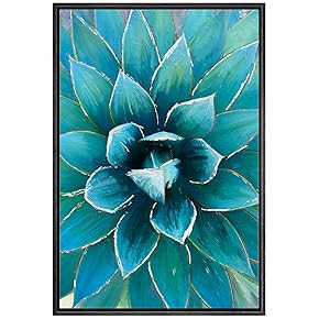 SIGNWIN Framed Canvas Wall Art Tropical Succulent Plant...