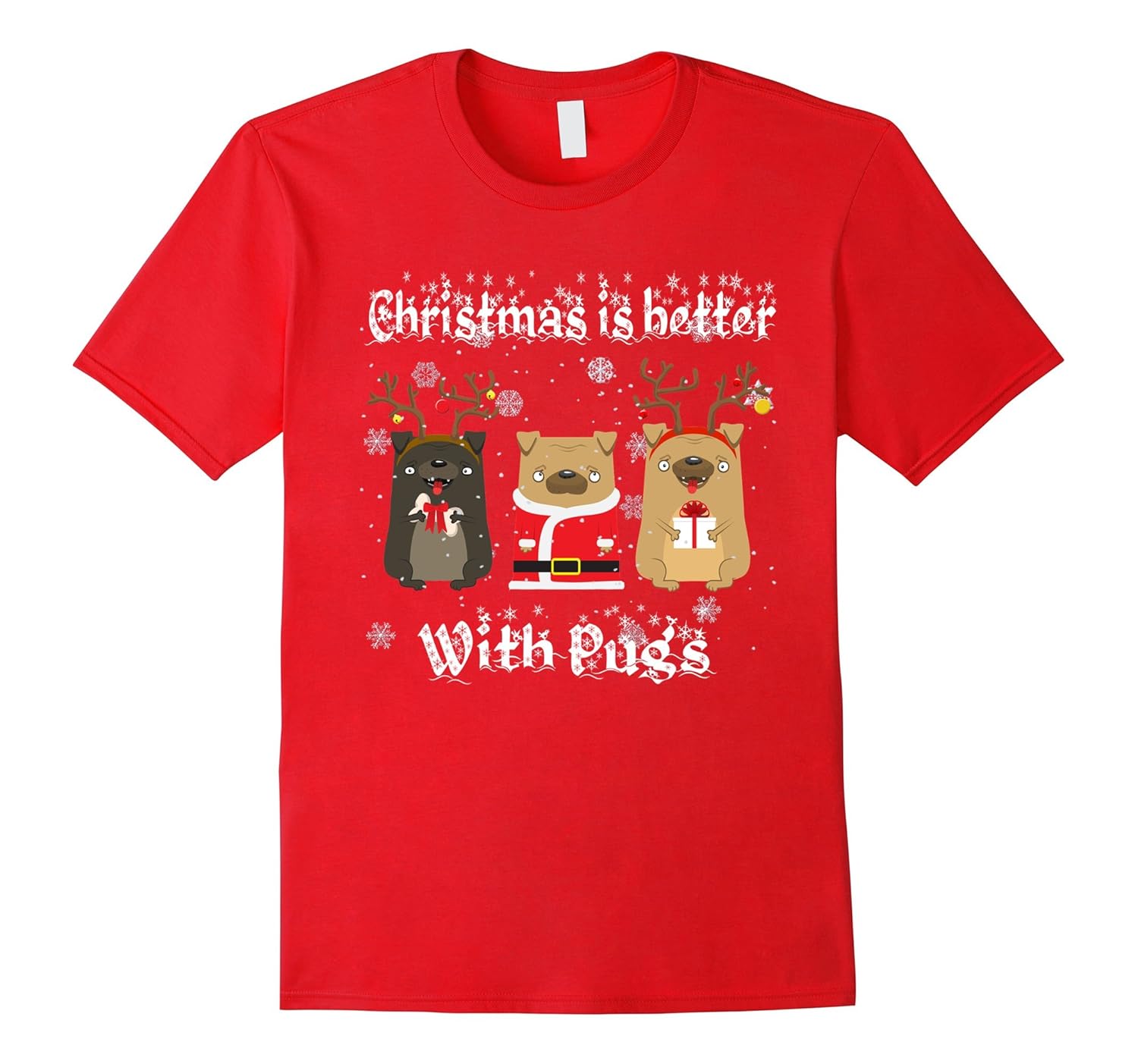 Christmas Is Better With Pug Christmas Gift Pug Lovers Shirt-ANZ