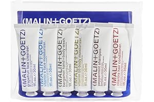 Malin + Goetz Essentials Starter Kit, Set of 6, 1 Fl. Oz. – Face Cleanser, Face Moisturizer, Hand & Body Wash, Body Moisturizer, Hair Shampoo & Conditioner - Travel Size Toiletries