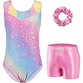 Zaclotre Gymnastics Leotards for Girls Sparkly Ballet Dance Biketards Tumbling Outfit with Matching Shorts Set