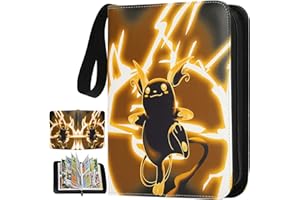 SAJOKEN Card Binder Cards Holder 4-Pocket, Trading Binders for Card Games Collection Case Book Fits 400 Cards With 50 Removable Sleeves Display Storage Carrying Case (400 cards)