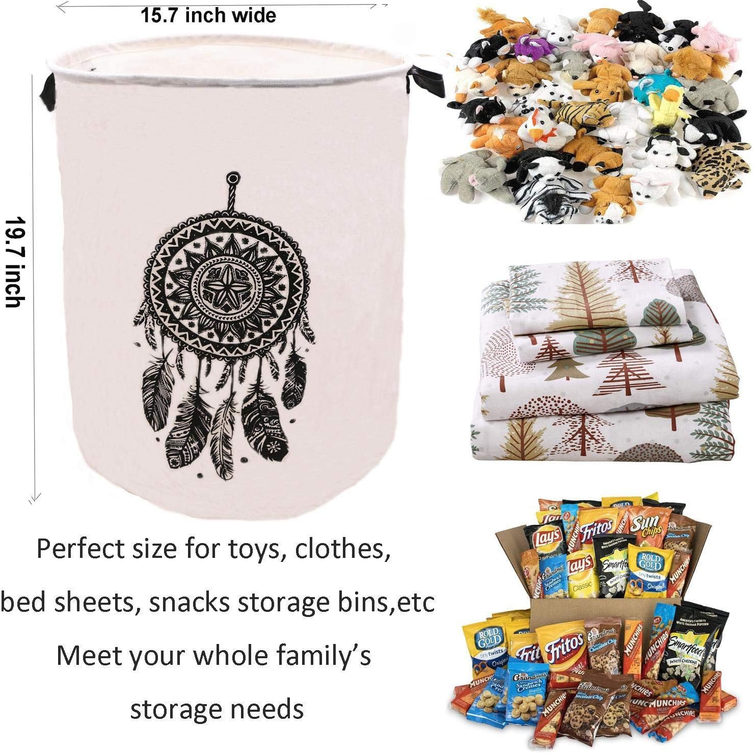 15 7 X 19 7 Bins Storage Catcher Dream Inch Clothes Toys Bedroom Office Girls And Kids Boys For Baskets Storage Coating Large Pe Waterproof With Foldable Basket Laundry Canvas Hamper Nursery Zuext Laundry Hampers Top Brands