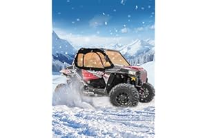 ZIDIYORUO Soft Upper Doors for Polaris RZR XP 1000 / XP Turbo 2014-2023 (2 Seater) – Updated Y K K Zippers, 3-Pane Window, Front Windshield & Side Mirror Compatible, Waterproof UTV Cab Enclosure