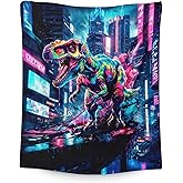 DREAMUGIFT Dinosaur Blanket Kids Blanket for Boys 6-8 Gift for Son Grandson, Cool Cozy Fuzzy 50 x 40 Inches Flannel Throw for Bed Sofa Room Decor Travel