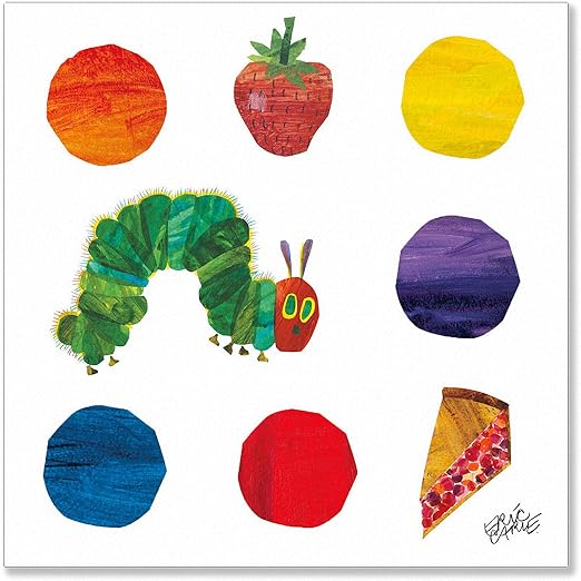 Amazon Com Oopsy Daisy Fine Art For Kids Eric Carle S The Very Hungry Caterpillar Tm And Dots Canvas Wall Art Multi Prints Posters Prints