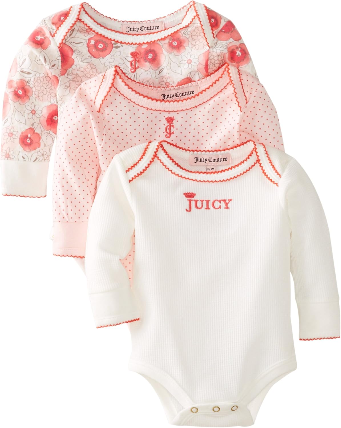 Juicy Couture Baby BabyGirls Newborn Poppy Print 3 Pk