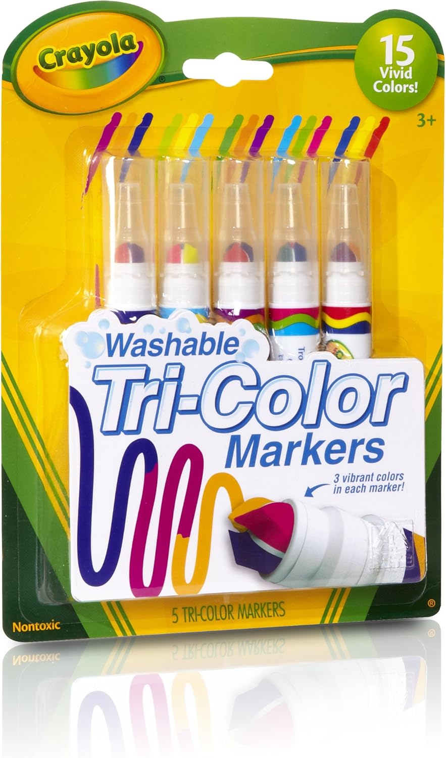 Crayola Triple Tip Markers, Washable Markers, 15 Vivid Colors, 5Count, Model Number: 58-8177: Toys & Games
