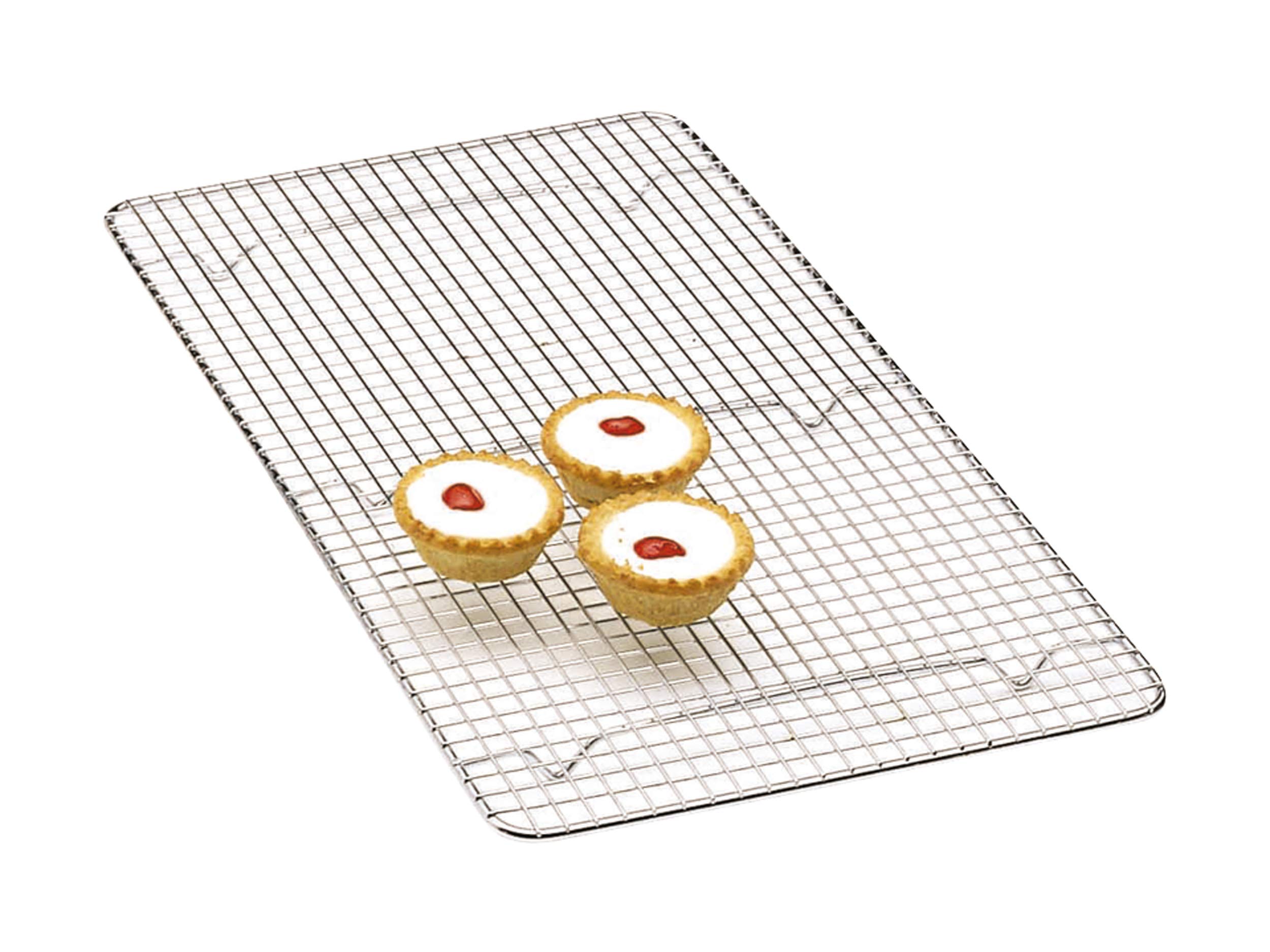 KitchenCraft Chrome-Plated Wire Mesh Cake Cooling Rack / Trivet, 46 x 25.5 cm (18" x 1") - Rectangular