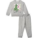 Wicked Girls Fleece Drop Shoulder Pullover Sweatshirt and Jogger Pants Outfit Set Toddler to Big Kid Sizes (4T - 14-16)