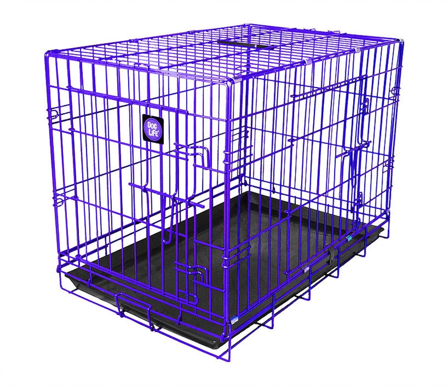 JAMES & STEEL My Pet Dog Crate, Purple, 30-Inch