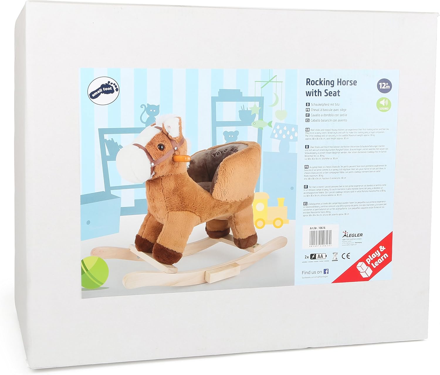 Small Foot 10616 A Rocking horse made of Soft Fabric with A Practical Seat and Handles for more Safety During Rocking Galloping and Sounding Noises At The Push of a Button - Image 3