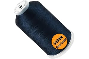 New brothread - Single Huge Spool 5000M Each Polyester Embroidery Machine Thread 40WT for Commercial and Domestic Machines - Navy Blue (Janome Color)