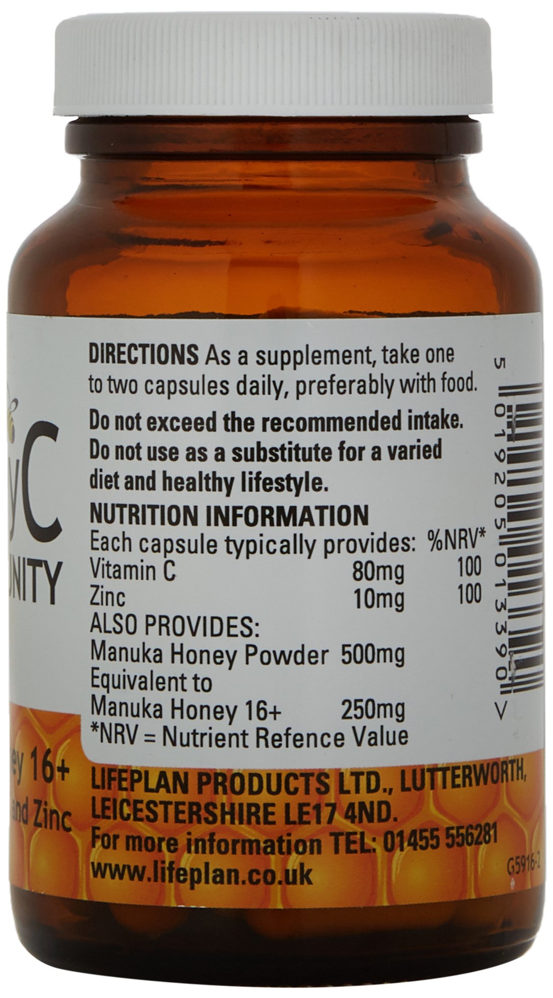 Lifeplan Honey C with Vitamin C and Zinc Capsules, Pack of 60 Buy