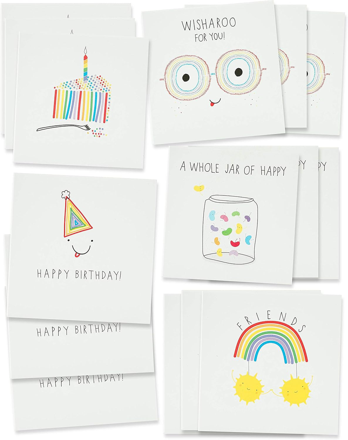 Multipack of 5 Bright and Colourful Birthday Card Designs Set of 15 — free download