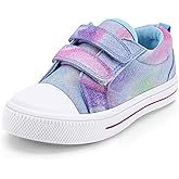 K KomForme Toddler Sneakers for Boys and Girls Dual Hook and Loops Sneakers Baby Canvas Shoes