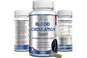 YUMMYVITE Blood Circulation Supplement - with Hawthorn, Butchers Broom, Horse Chestnut, Arginine, Diosmin, Varicose Veins Treatment, Circulation Support - 90 Capsules