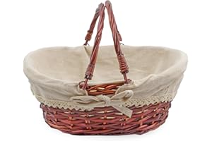 Cornucopia Brands Wicker Basket w/Handles (Reddish Brown), for Fall Decor, Easter, Picnics, Gifts, Home Decor and More, 13 x 10 x 6 Inches