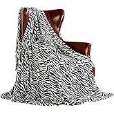 MERRYLIFE Throw Blanket for Couch | Soft Decorative Ultra-Plush Colorful| Throw Size Travel Blanket Plush|(50" 60", Zebra)