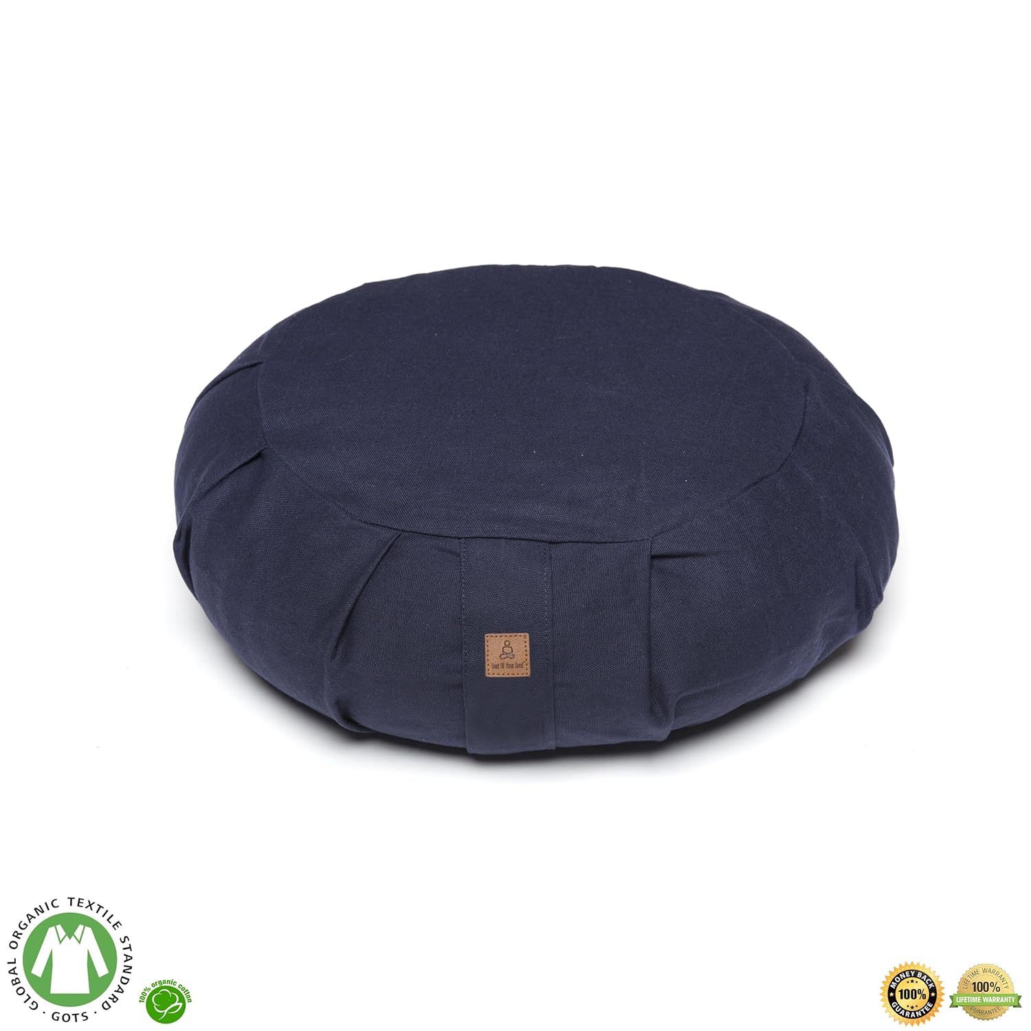 Buckwheat Hull Filled Yoga Meditation Cushion | Certified Organic Cotton | Removable Washable Cover | Carrying Handle | Choose Your Style and Color of ...