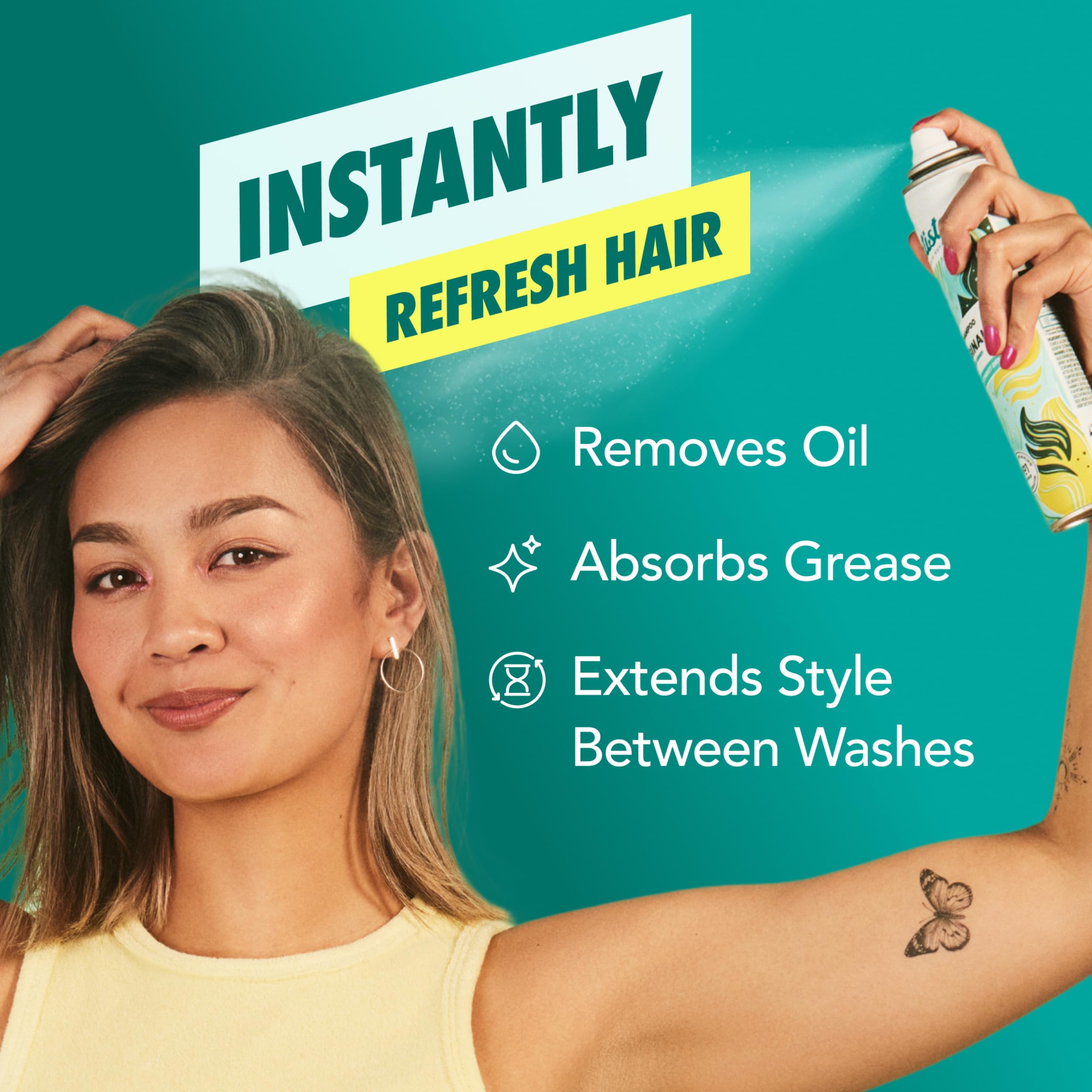 Batiste Dry Shampoo, Original Fragrance Classic Clean, Refresh Hair and Absorb Oil Between Washes, Waterless Shampoo for Added Hair Texture and Body, 5.71 oz