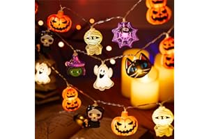LOLStar Halloween String Lights Decorations, 9.8FT 20 LED Halloween Fairy Lights, Battery Operated (Not Included) with Timer Function and 8 Flashing Modes, Cute Booday Lights 2025 Home Indoor Decor