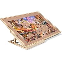 Becko US Puzzle Board & Bracket Set/Wooden Puzzle Board Kit/Jigsaw Puzzle Plateau - with Puzzle Board for Up to 1500 Pieces
