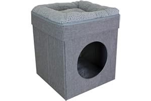 Kitty City Indoor Cat Cube Furniture, Gray Cube