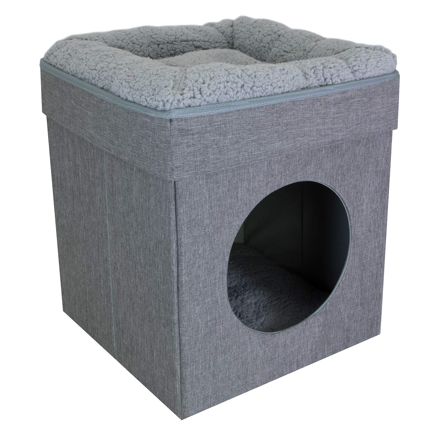 Kitty City Large Cat Bed, Stackable Cat Cube, Indoor Cat House/Cat Condo, Cat Scratcher