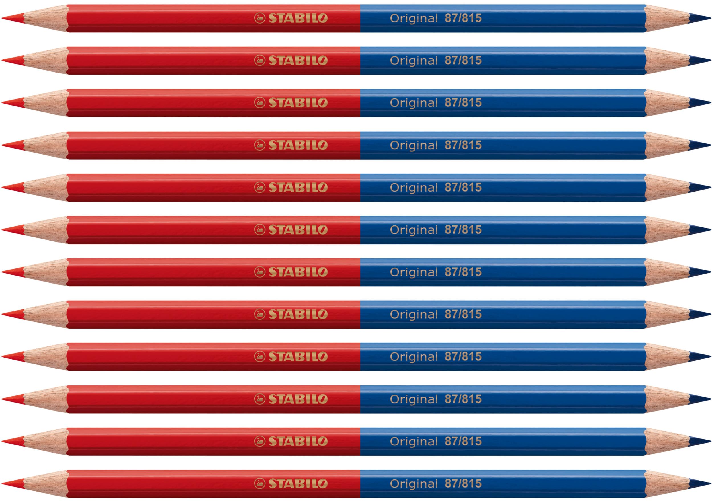 STABILO Premium Colouring Pencil Original - Pack of 12-1/2 red/1/2 blue