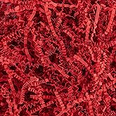 Sukh 4.9OZ Christmas Red Crinkle Cut Paper - Reusable Paper Shred Filler as Confetti Paper Stuffing Baskets Filler for Cute Easter Wedding Birthday Decorative Craft Box Bags Wrapping Supplies(Red)