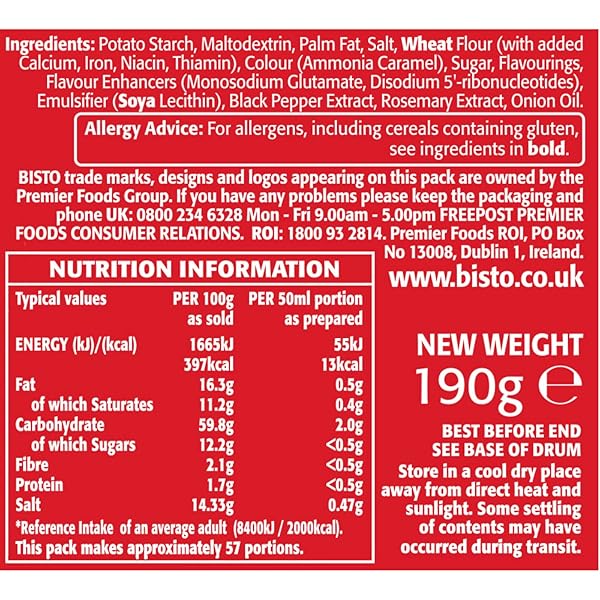 BISTO, BEEF GRAVY GRANULES, 190 G