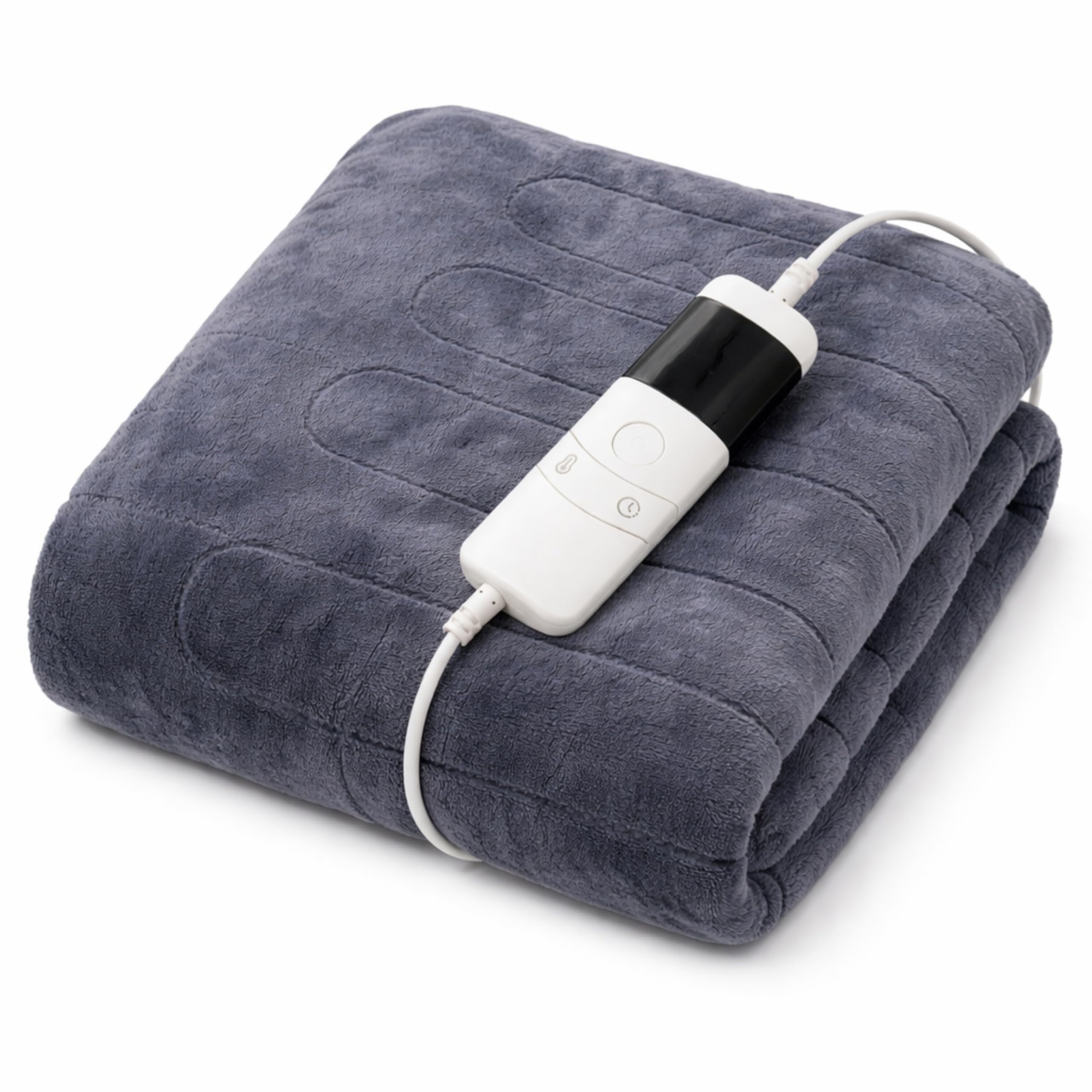 Marco Paul Electric Heated Throw Blanket 160 x 120cm Grey Fleece – Heated Blanket for Sofa & Bed with 10 Heat Settings, 8H Timer, Fast Heating, Overheat Protection, Machine Washable Electric Throw