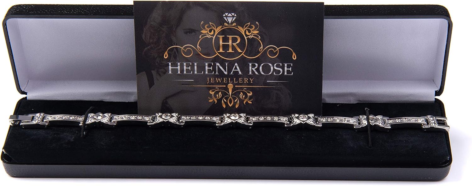 Ladies Magnetic Bracelet For Women. Clear Rhinestone Crystal & Jewellery Gift Box, 7.5 " or 19cm - Image 3