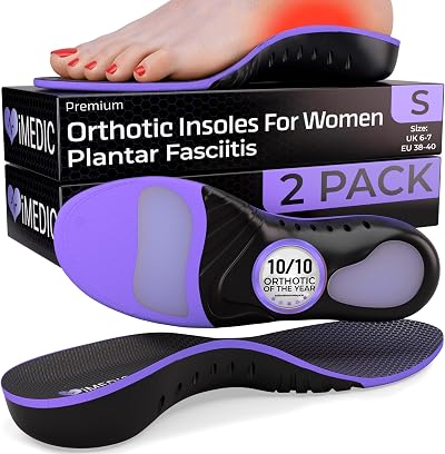 iMedic Orthotic Insoles Women Size S UK 6-7 2 Pack Arch Support