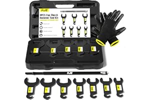 KJE 9PCS Pneumatic Fan Clutch Wrench Set, 43300 Fan Clutch Removal Tool Kit, Compatible with Ford, GM, Chrysler, and Jeep