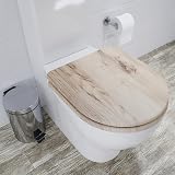 Croydex Varese Soft Close Toilet Seat Grey Oak D-Shape Quick Release view 7