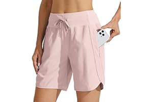 Willit Women's 7" Athletic Running Shorts Long Workout Hiking Shorts Quick Dry High Waisted Active Zipper Pocket