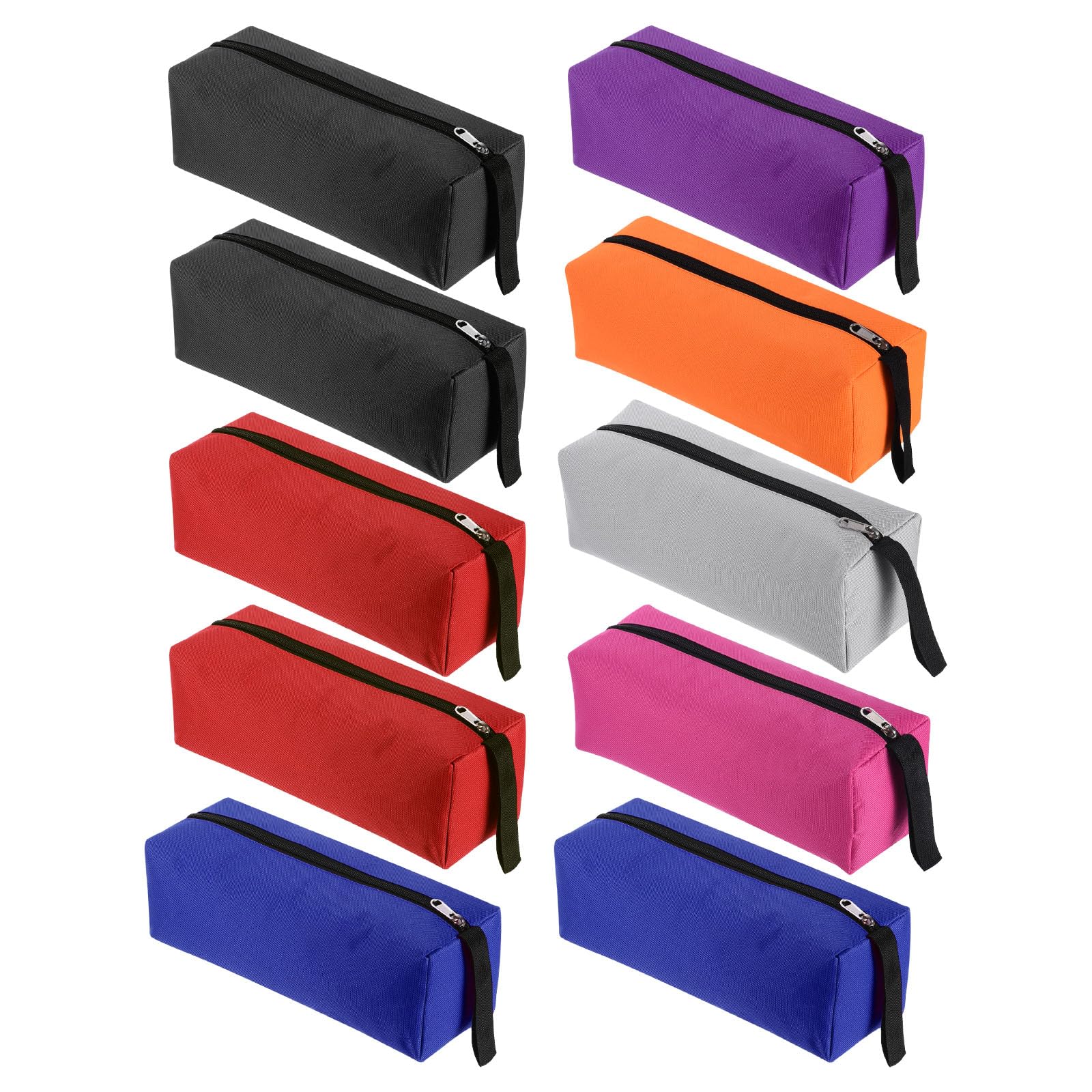 PATIKIL Small Tool Pouch Zipper Tool Bags, 10 Pcs Waterproof Canvas 600D Versatile Hand Zippered Tool Pouches Organizer for Storage Duty Heavy Electrician(11.8" x 3.9")