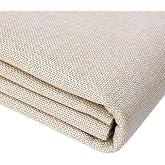 Heavy Linen Fabric 40x57 Inches, 1.2mm Thickness, Plain Solid Color Cloth for Embroidery, Clothing, Sewing - Linen Texture Material(Beige)