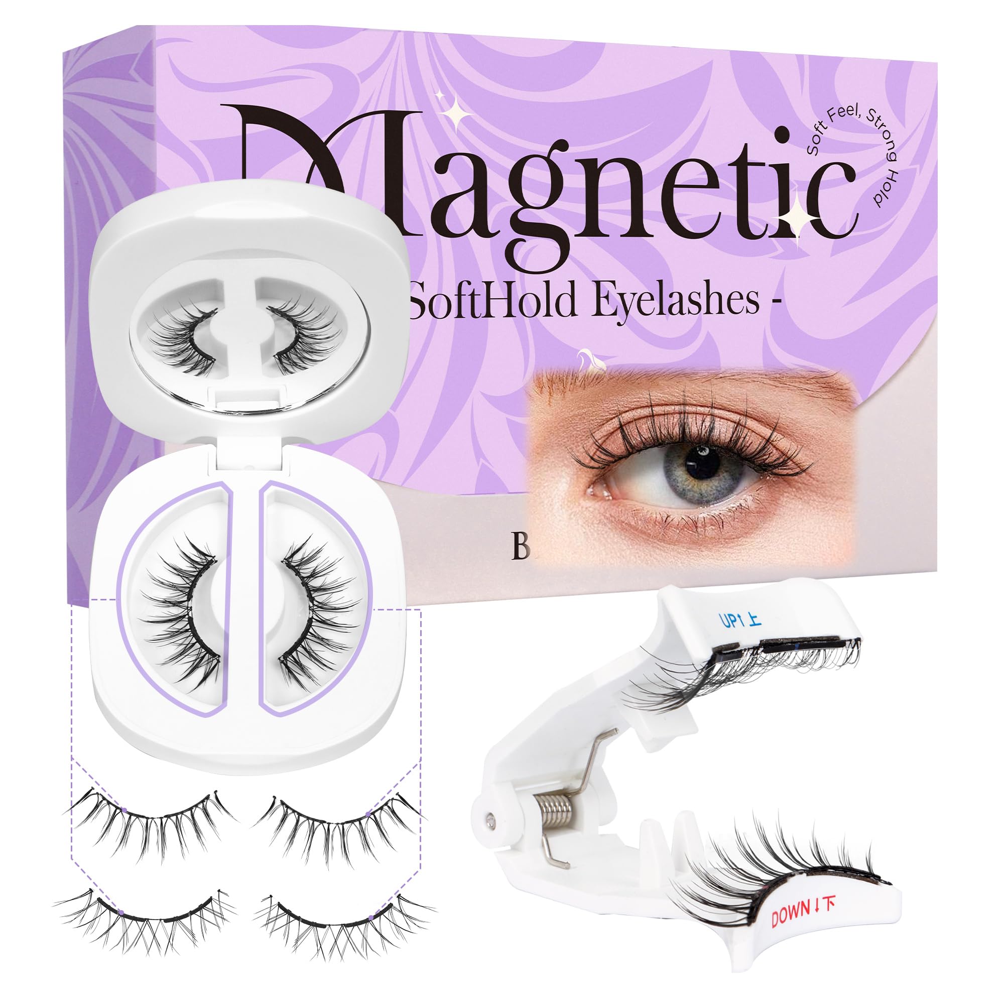 BEYELIAN Soft Magnetic Eyelashes, Reusable Magnetic