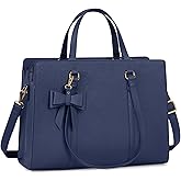 Laptop Bag for Women 15.6 inch Laptop Tote Bag Waterproof Leather Computer Bag Large Lightweight Briefcase Professional Business Office Work Bag Blue